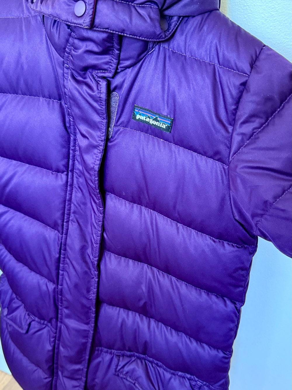 Patagonia Kids Purple Quilted Puffer Coat - Picture 2 of 7